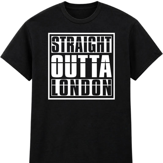 Personalised Straight Outta T Shirt Custom Name Funny Gift Birthday Xmas Tops
