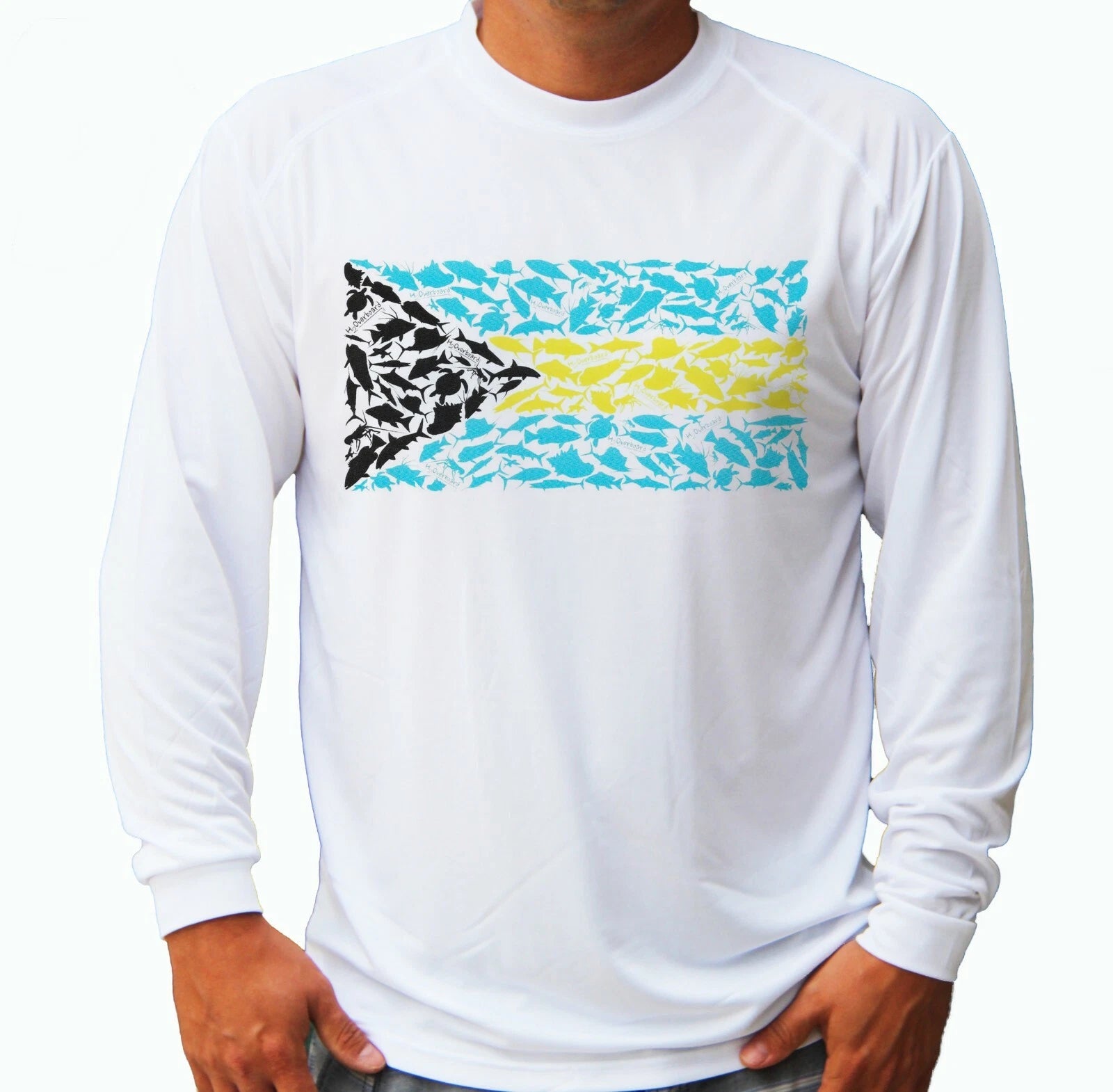 The Bahamas Flag Sea Life Long Sleeve UPF 30 T-Shirt Sport Boat UV Protection