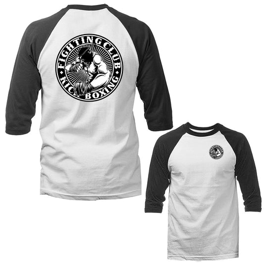 Fighting Club Muay Thai Kick Boxing Martial Arts 3/4 Sleeve Raglan