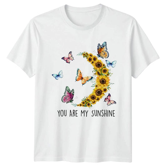 You Are My Sunshine Womens T-Shirt Sunflower Butterfly Nature Floral Mothers Day