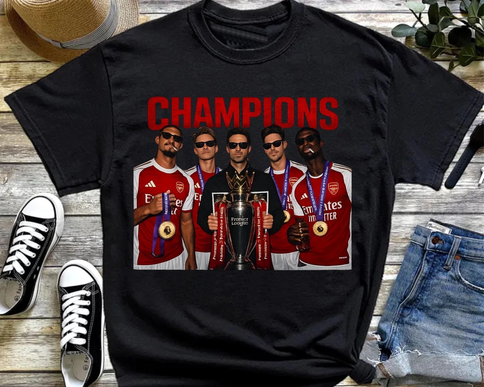 Champion 2025 2026 Shirt, Arsena F.C Trophy Tee, Soccer T-Shirt, Winners Tee