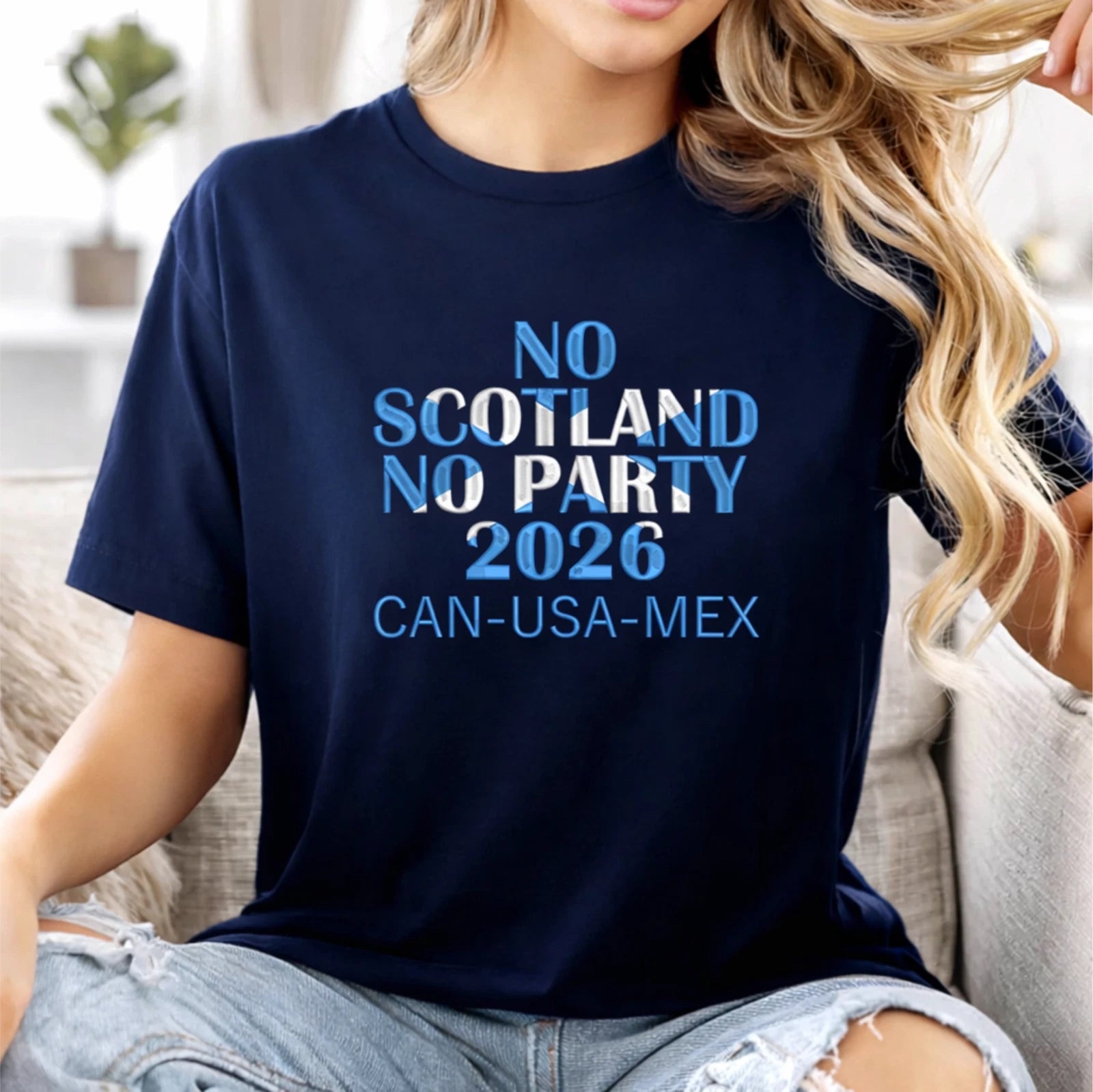 Embroidered No Scotland No Party, We'll Be Coming, 2026 Football Fan T-Shirt