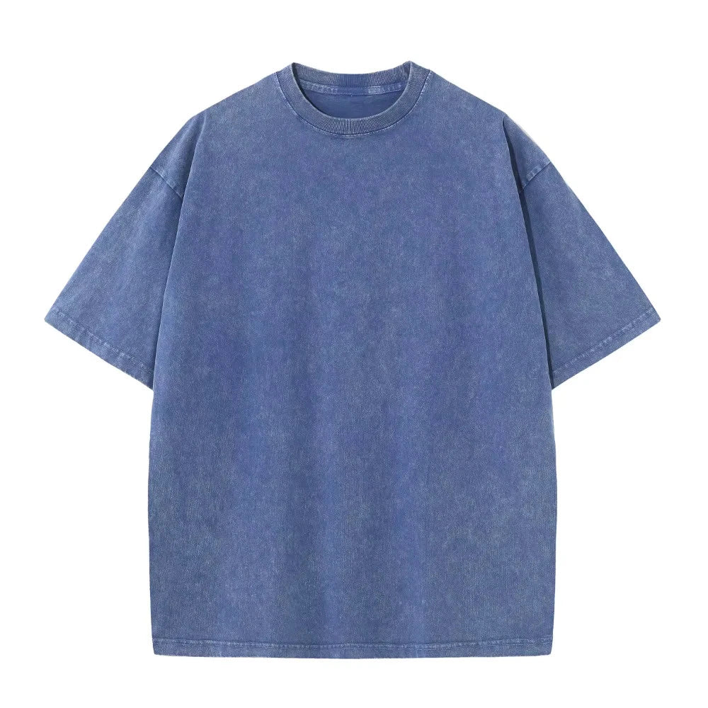Oversized Washed Cotton T Shirt 230G Heavyweight Vintage Streetwear Tee