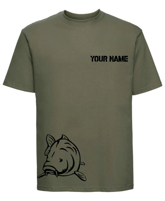 Carp Fishing Hunter T-Shirt Personalised Catfish Angling Tshirt Funny Tee Father