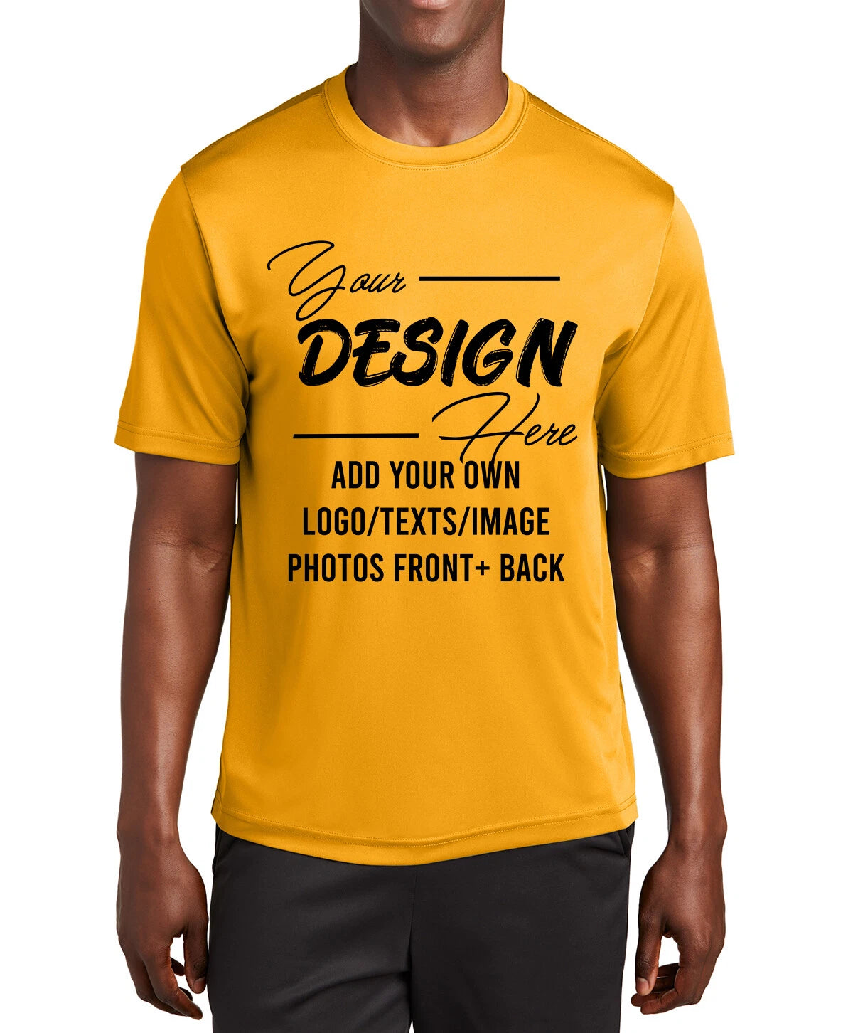 ST350 Design Your Own Custom Logo Photo Texts Poly Performance Unisex Tees