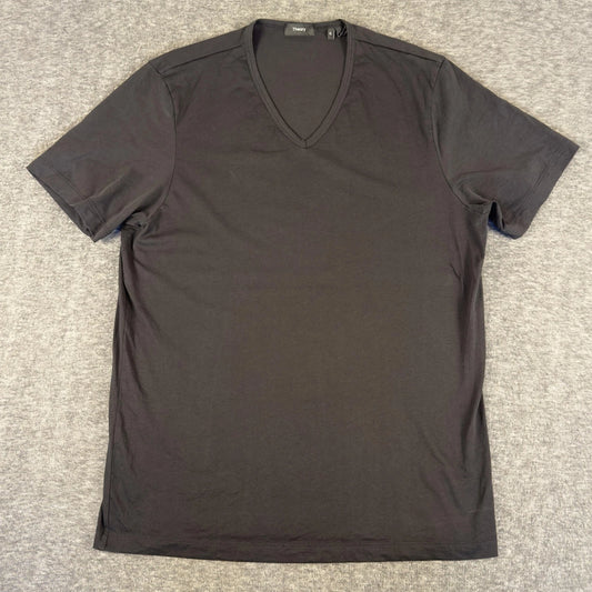 Theory Shirt Mens XL Black V Neck Short Sleeve Soft Casual Tee T-Shirt