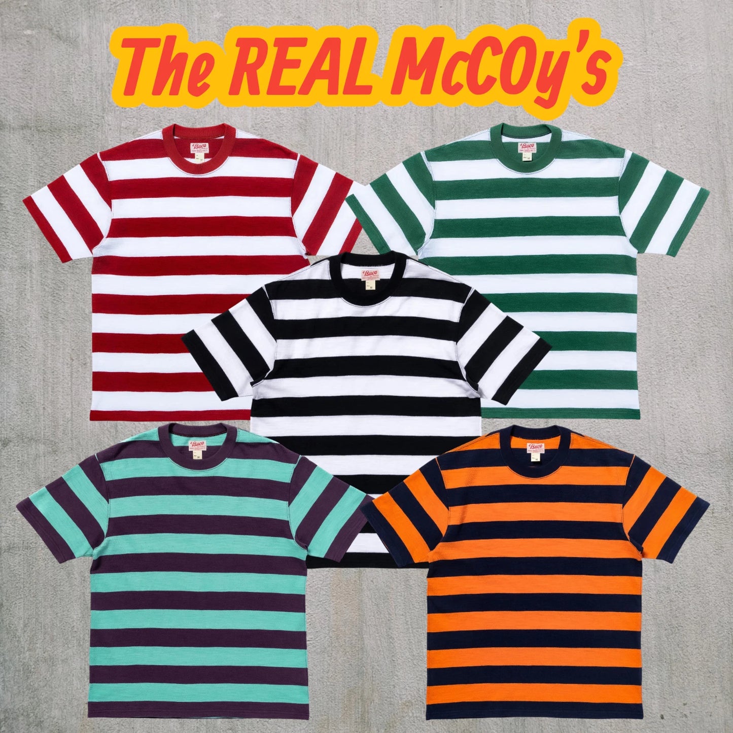 THE REAL McCOY'S BUCO STRIPE TEE S/S BC24002 COTTON T-Shirts S-XXL Japan NEW