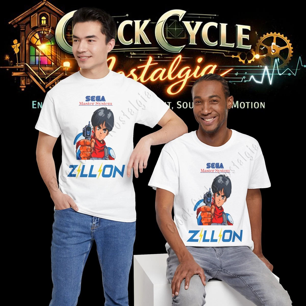 Zillion Custom Art Sega Master System T-Shirt - Retro 8-Bit Anime Style Graphic