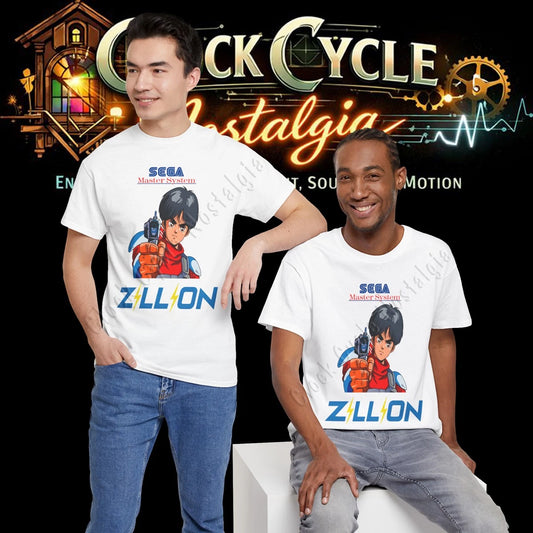 Zillion Custom Art Sega Master System T-Shirt - Retro 8-Bit Anime Style Graphic