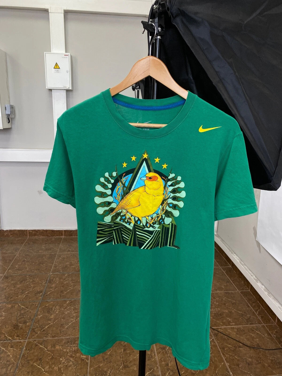 🇧🇷 Nike Brazil Bird Soccer T-Shirt Rare Retro Hype Y2K size L color Green