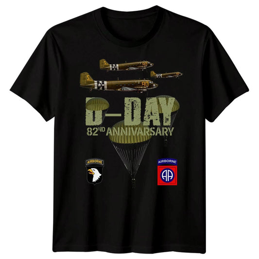 Family Paratrooper D-Day T-Shirt Tee 1944 World War II Normandy Military 1#DD