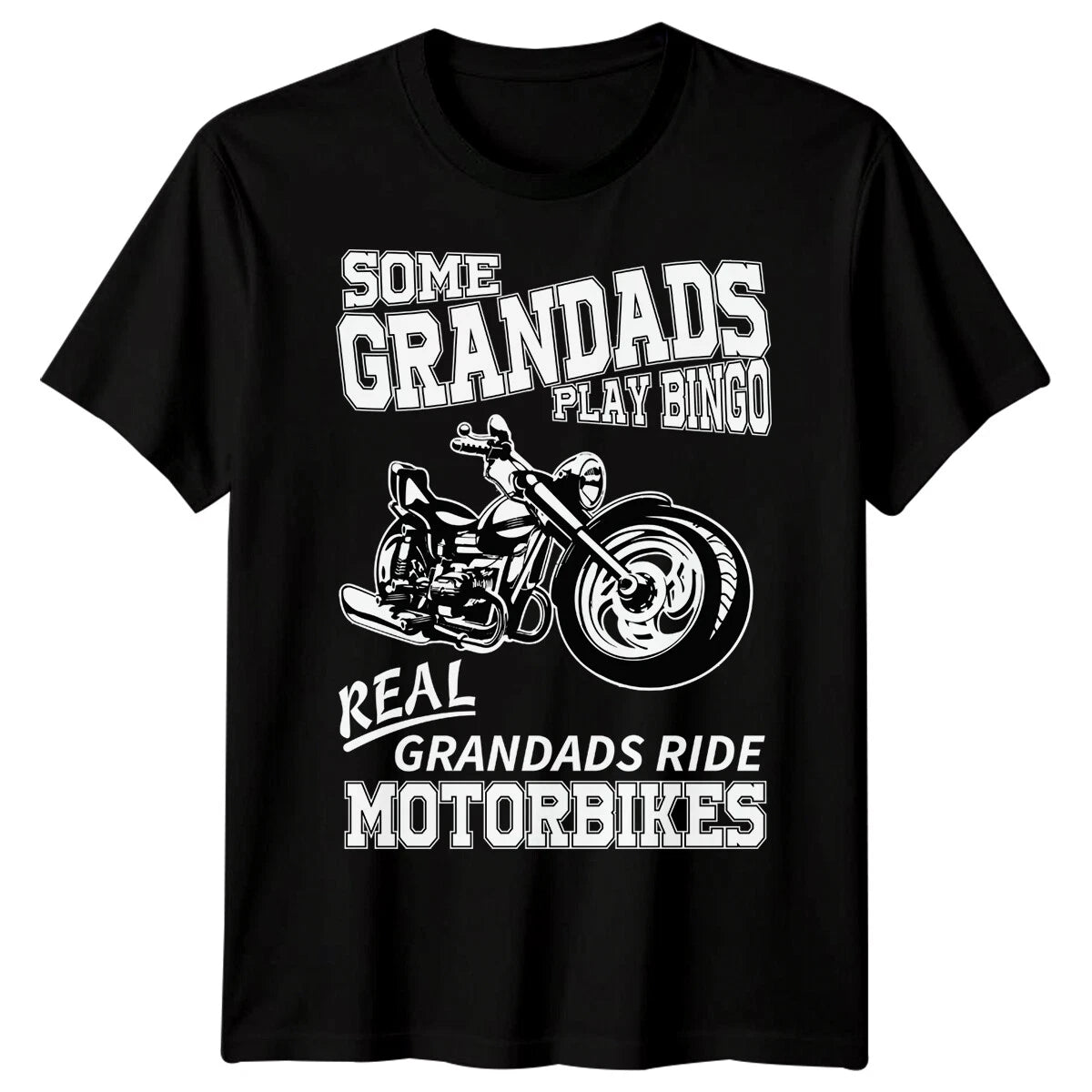 Mens Motorbike Grandad Funny Fathers Day T-Shirt Tee Best Dad Ever Papa Life #FD