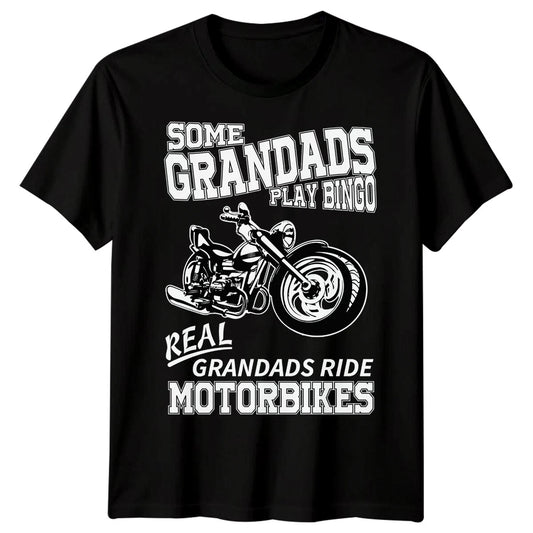 Mens Motorbike Grandad Funny Fathers Day T-Shirt Tee Best Dad Ever Papa Life #FD