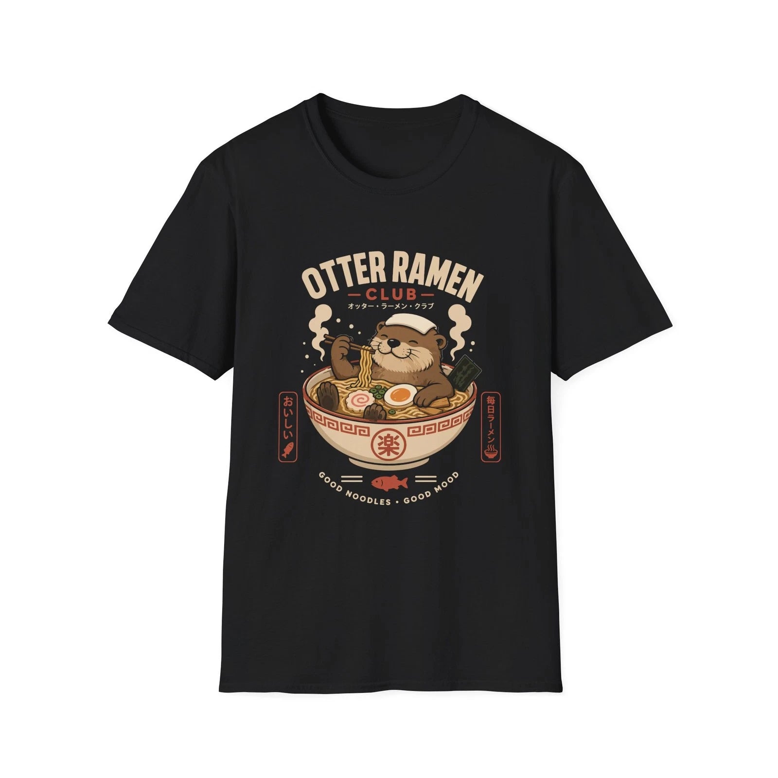 Otter Ramen Club Unisex T-Shirt | Cute Otter Eating Ramen Graphic