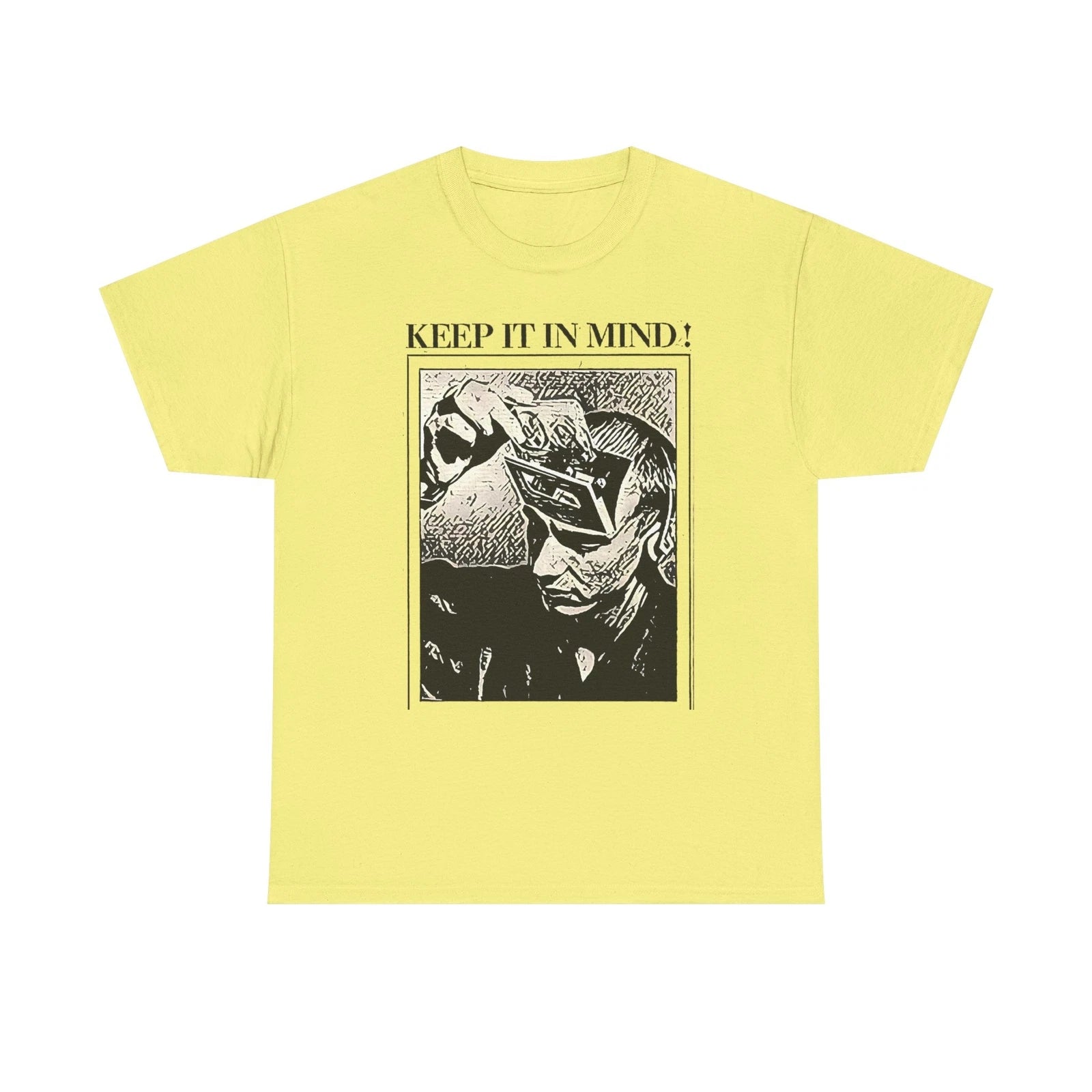 Brian Eno Keep It In Mind Graphic Print Short Sleeve Unisex Heavy Cotton Art Tee