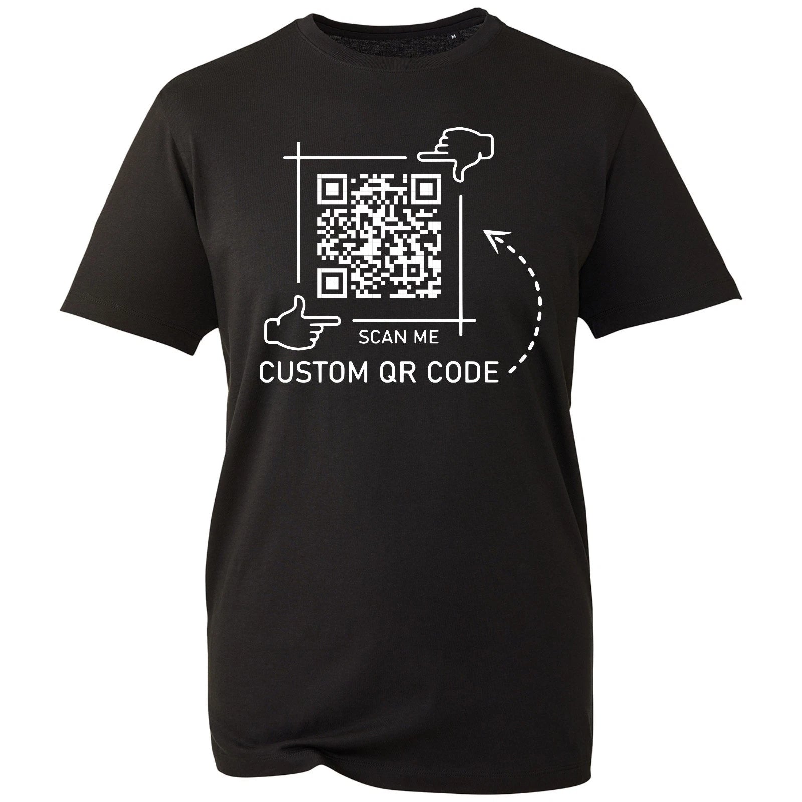 Personalised T-shirt QR Code Custom Printed Shirt Scan The QR Code Casual Tee