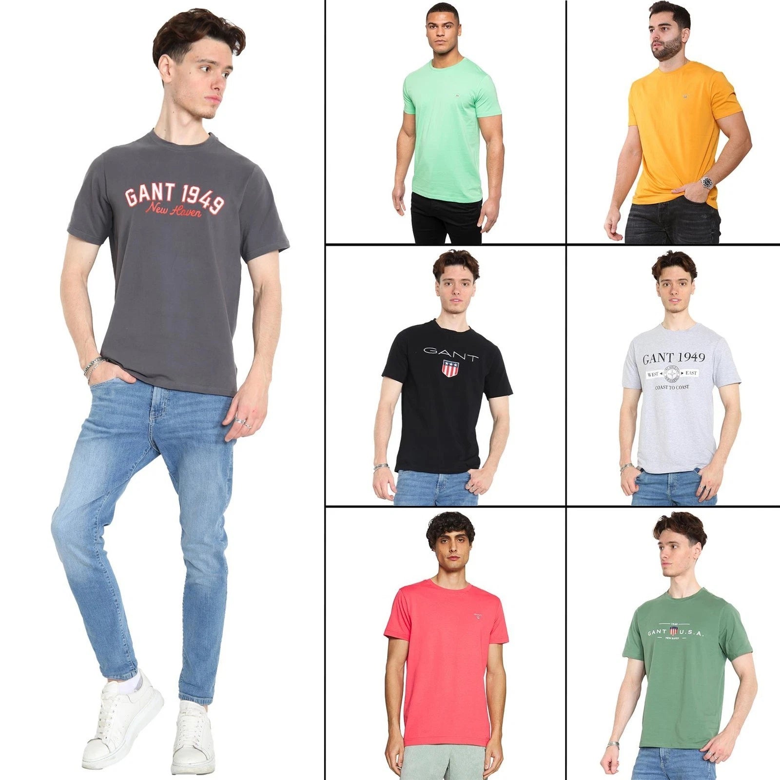 Gant Mens T-Shirt Casual Crew Neck Short Sleeve Cotton UK Size S-3XL
