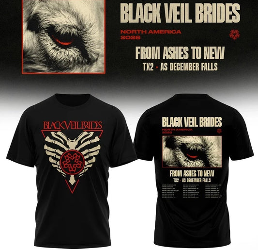 Black Veil Brides North America 2026 Tour T-Shirt S-3XL