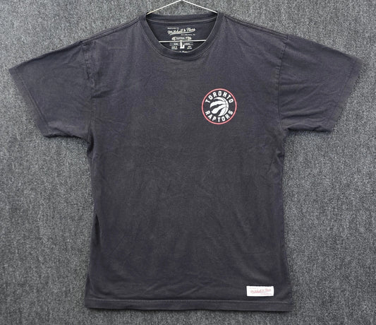 Toronto Raptors NBA Basketball T-shirt Mens Size L Black Mitchell And Ness