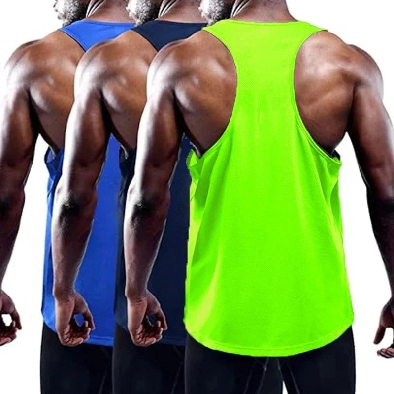 Running Tank Top Men Summer Sport Gym Vest Quick Dry Training Tanktop Workout UK