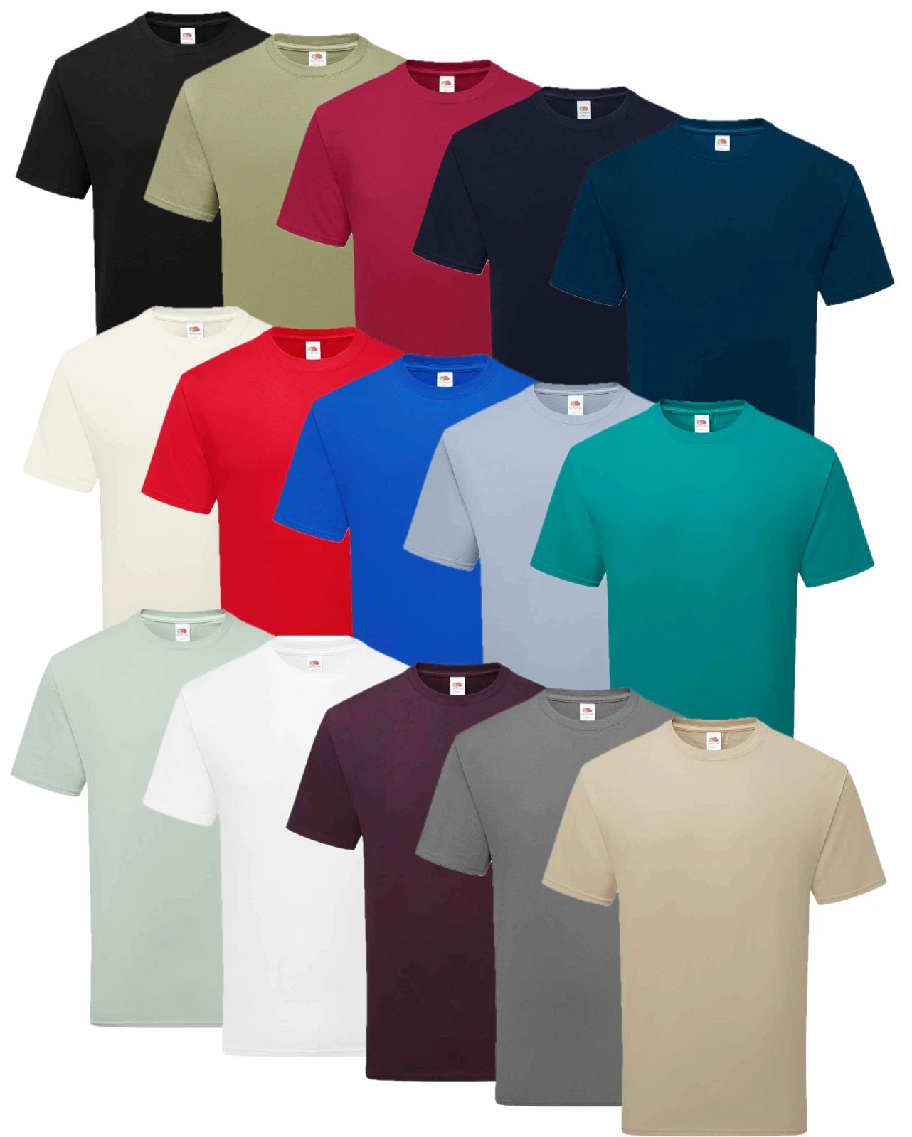 Pure Organic Cotton T-Shirt Fruit of the Loom Unisex Short Sleeve Crew Neck Tee