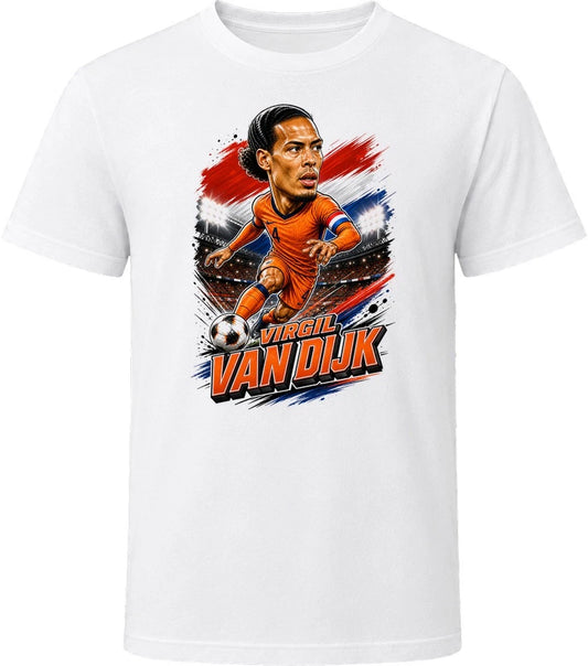 Virgil van Dijk, Netherlands Caricature Soccer 2026 T Shirt