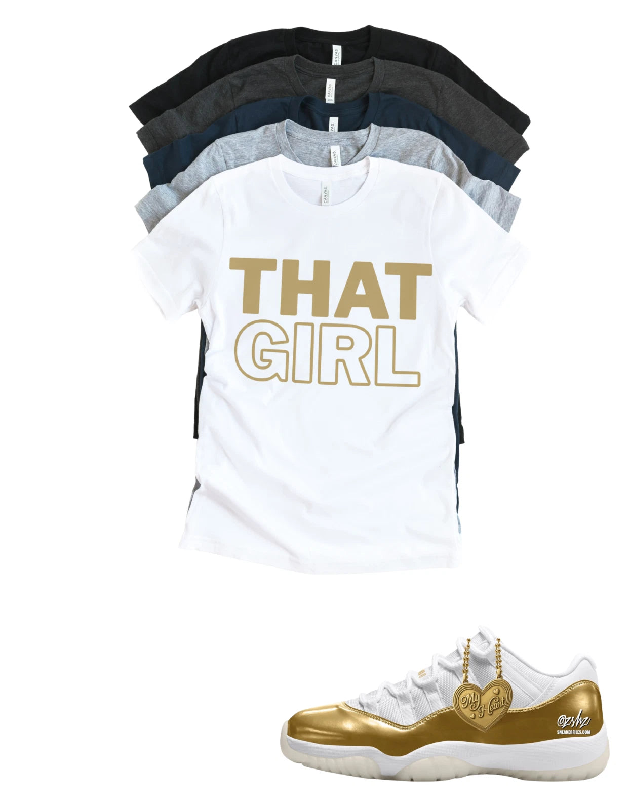 Jordan 11 Low WMNS "Mother's Day" That Girl Matching T-Shirt Custom Sneaker
