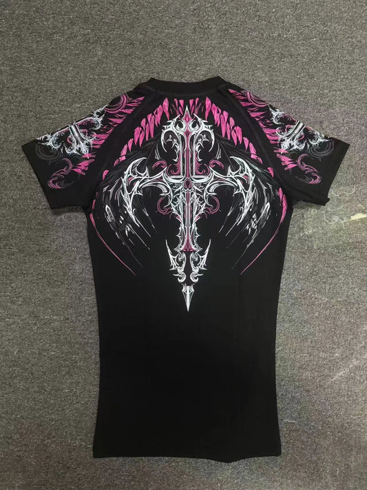 Breathedivinity Tight Elastic Fitness Training Short Sleeve Shirt