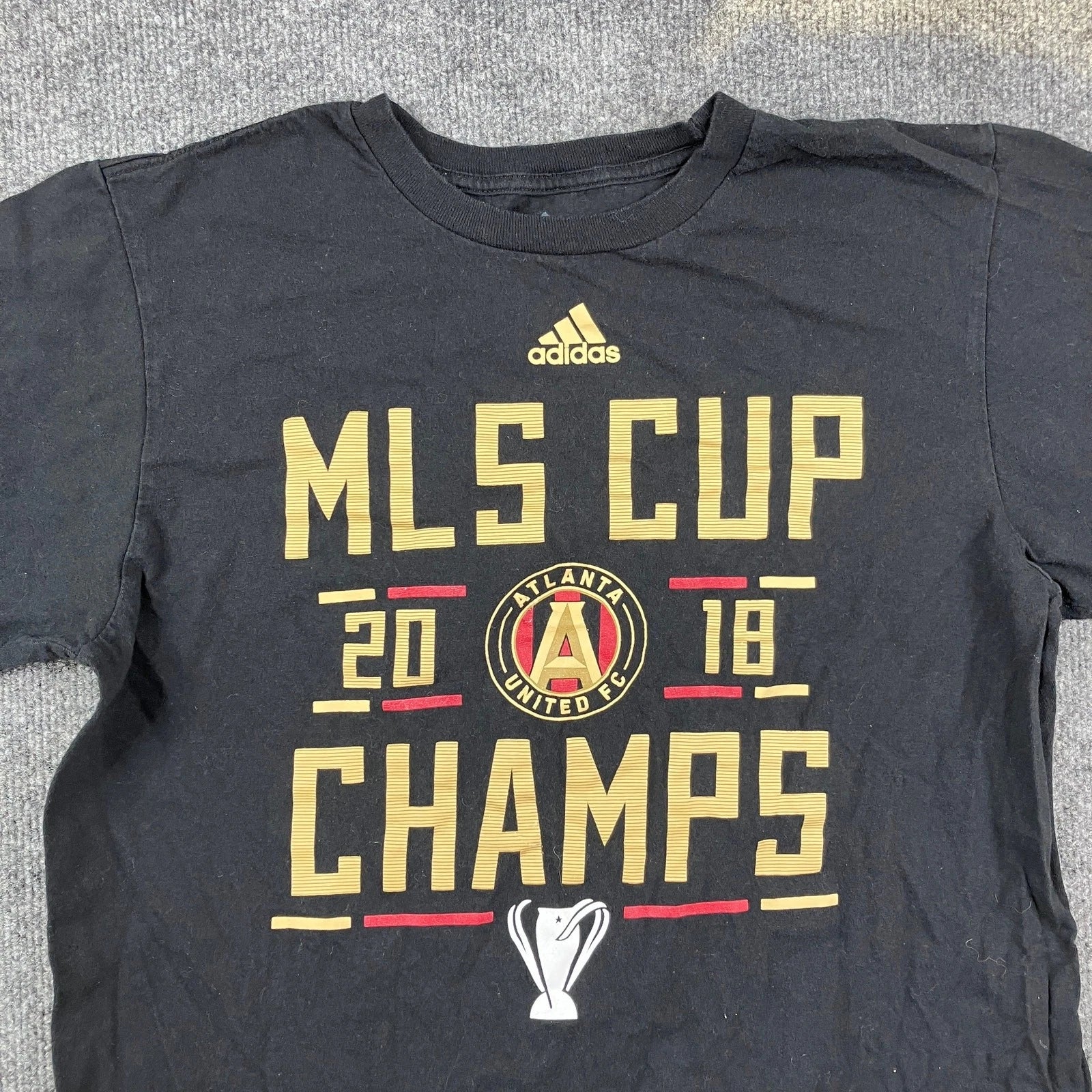 Adidas T-Shirt Mens Medium Black Atlanta United FC 2018 MLS Cup Champs Soccer