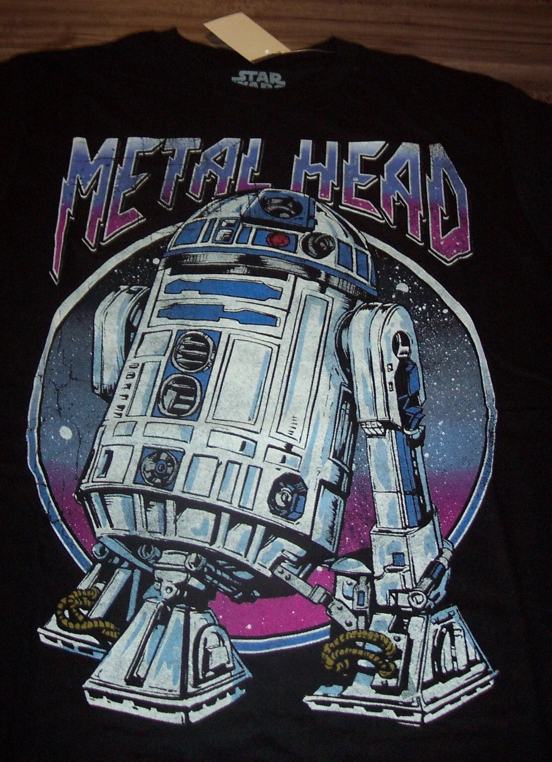 VINTAGE STYLE STAR WARS R2-D2 R2D2 ROBOT DROID METAL HEAD T-Shirt XL NEW