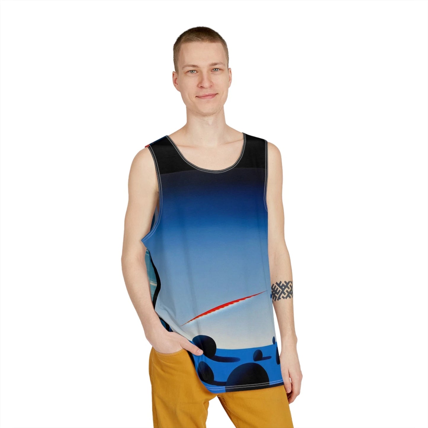 unique abstract art Men Tank summer beach tee shirt t-shirt gift idea teens