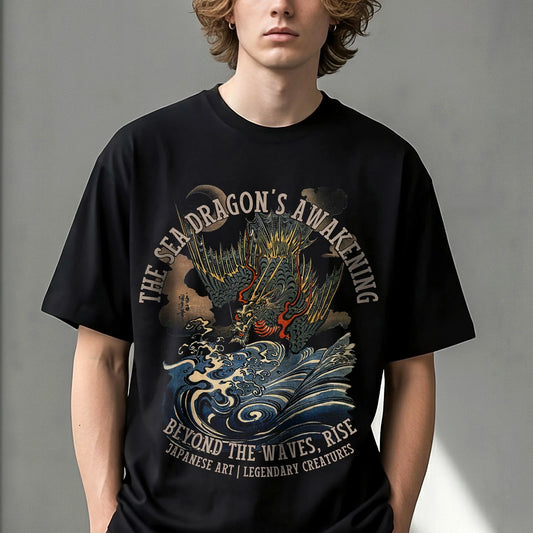 Vintage Japanese Dragon Wave T-Shirt Kuniyoshi Ukiyo-e Aesthetic Comfort Colors