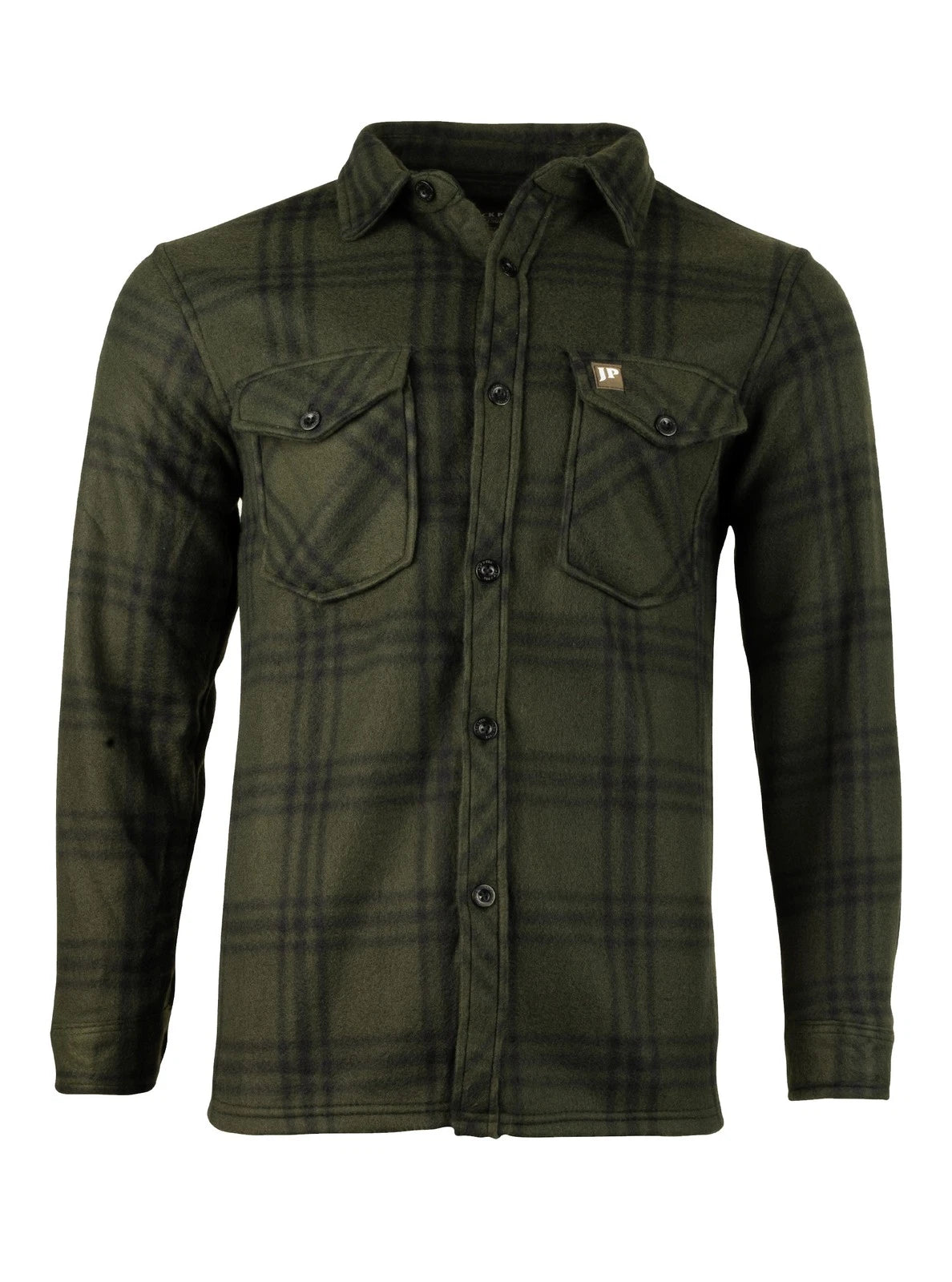 JACK PYKE Polar Fleece Long Sleeve Shirt Green Check