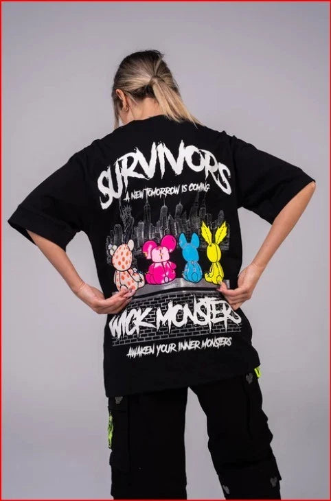 Wick Monster Survivor T-shirt Oversized Black