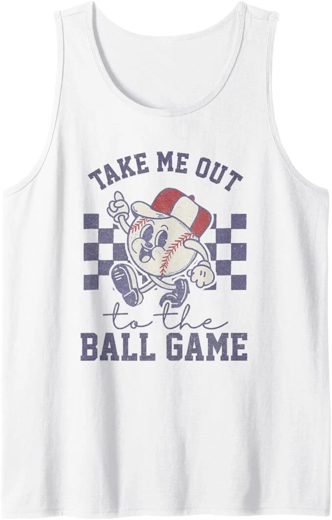 Take Me Out To The Baseball Ball Game Softball Vintage Tank Top