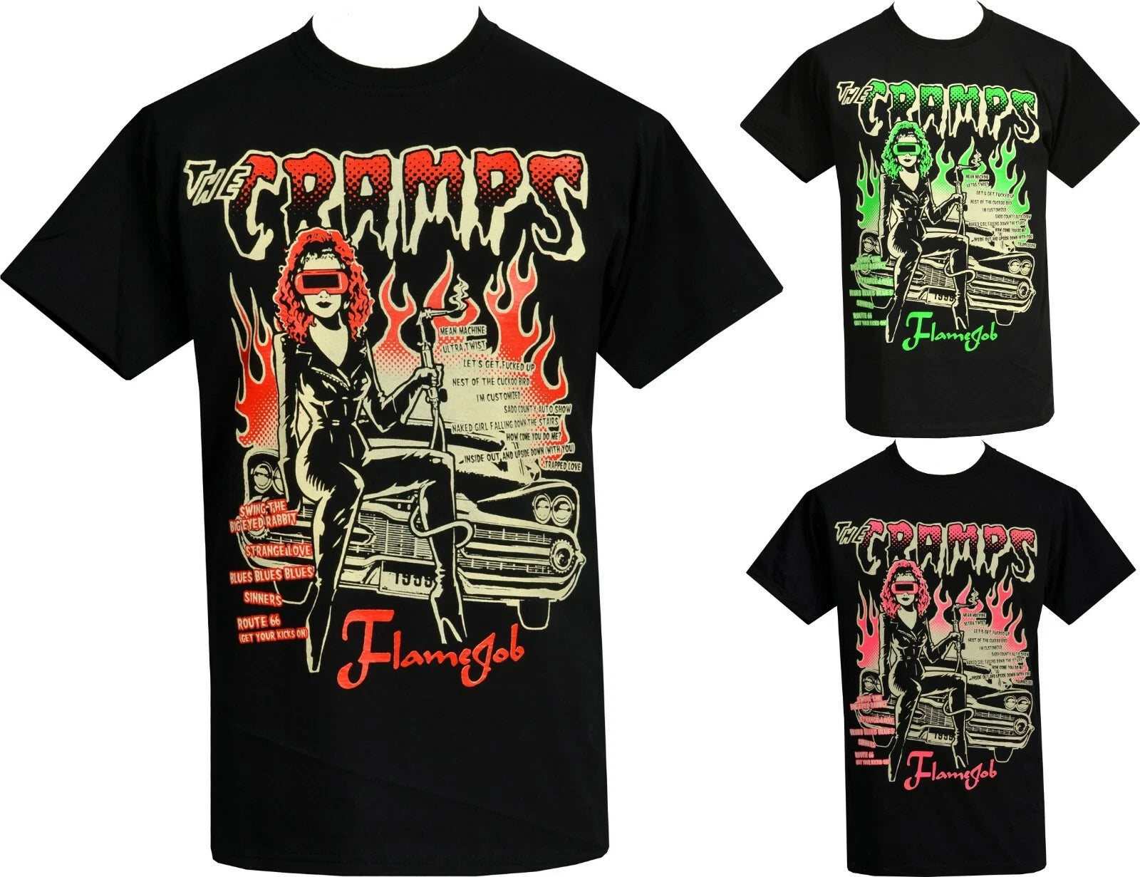 The Cramps Mens Psychobilly Punk T-Shirt Vince Ray Poison Ivy Classic Car