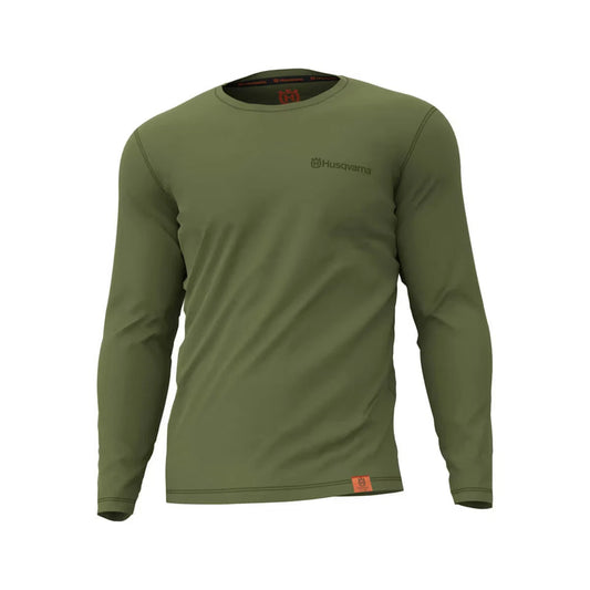 M9 Husqvarna OEM  TERRÄNG Raglan  Long-Sleeve Cypress Green T-Shirt size LG