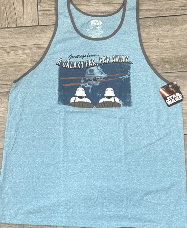2015 Star Wars Stormtrooper Greetings From a Galaxy Far Away Tank Size 2XL XXL