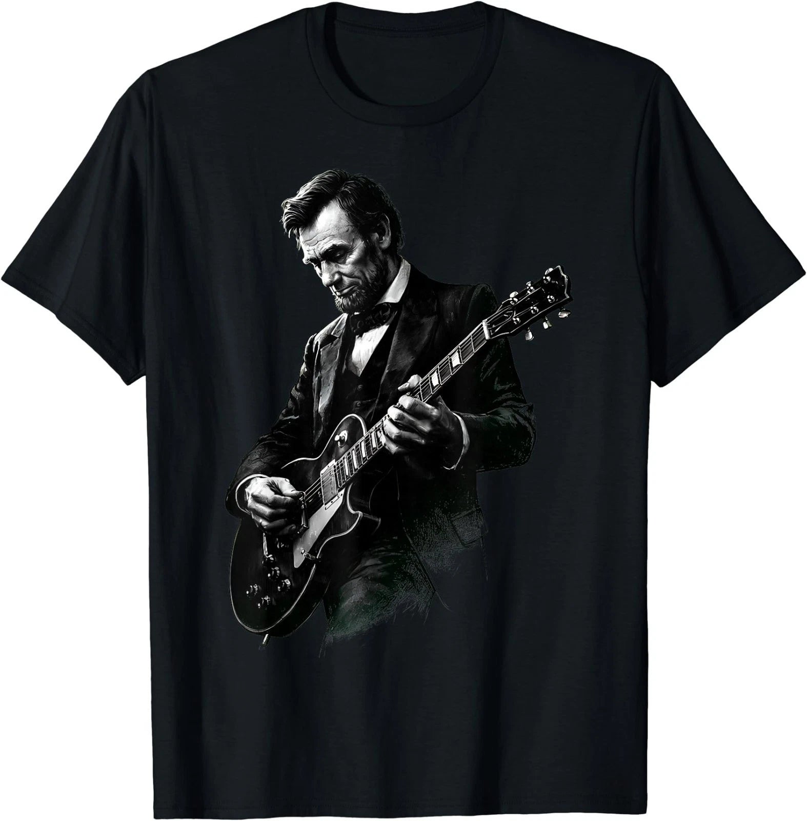 Abraham Lincoln Abe Lincoln Playing Guitar Retro Vintage T-Shirt