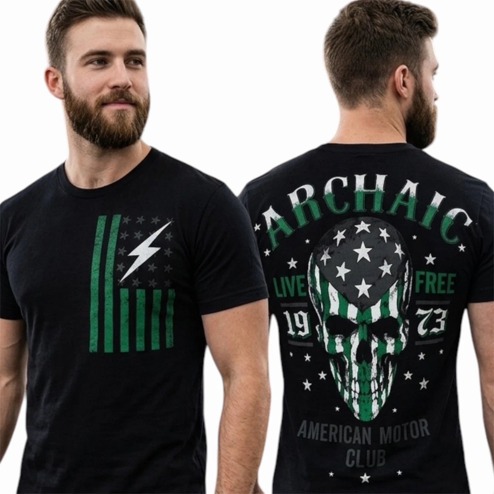 ARCHAIC by AFFLICTION Black FLAG SMASHER Short Sleeve Slim Fit T-shirt NWT