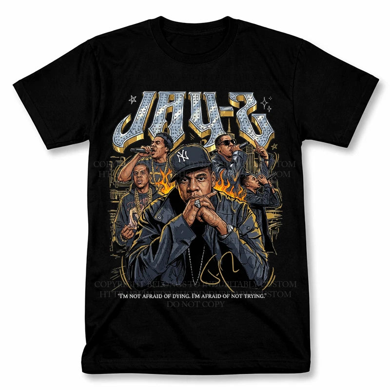 Jay Z Cartoon Bootleg Rap Tee Graphic T Shirt Vintage Style Rapper Tee