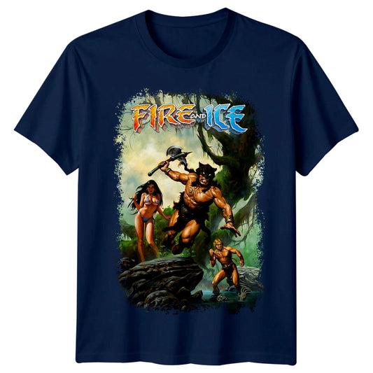 Fire and Ice (1983) Movie Poster Inspired T-Shirt Retro 80s Tee