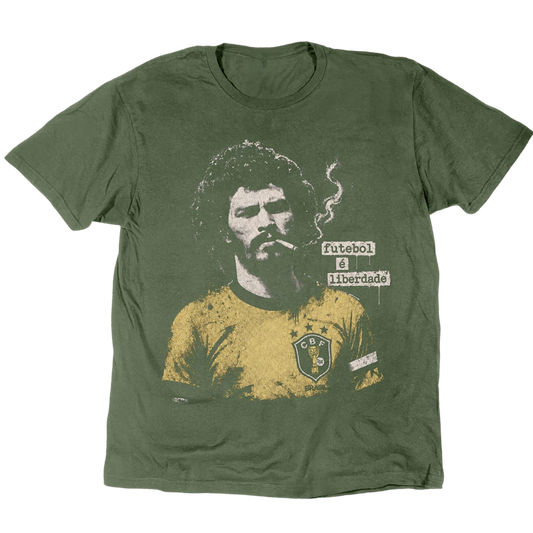 Vintage Doctor Sócrates Futebol é Liberdade T-Shirt Unisex Tee S-5XL