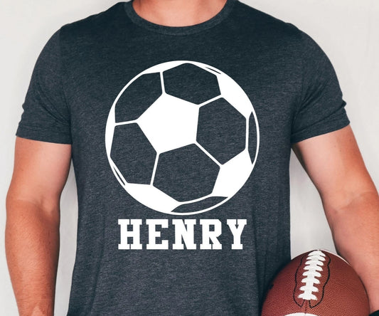 Custom Football Name T Shirt Personalised Sports Player Graphic Gift Tee Xmas