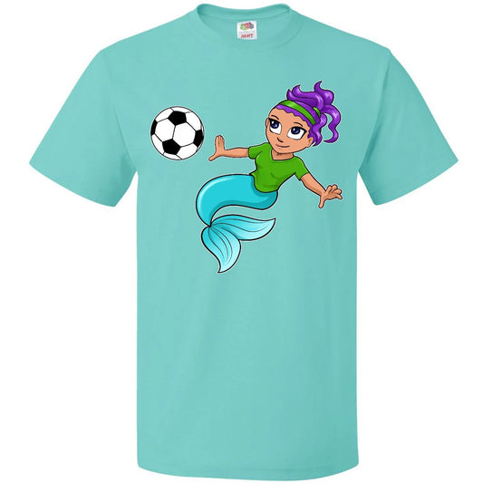 Inktastic Soccer Playing Mermaid T-Shirt Sports Football Association Player Girl