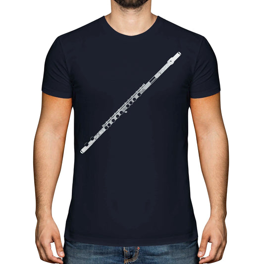 FLUTE DISTRESSED PRINT MENS T-SHIRT VINTAGE STYLE DESIGN TOP FLAUTIST GIFT