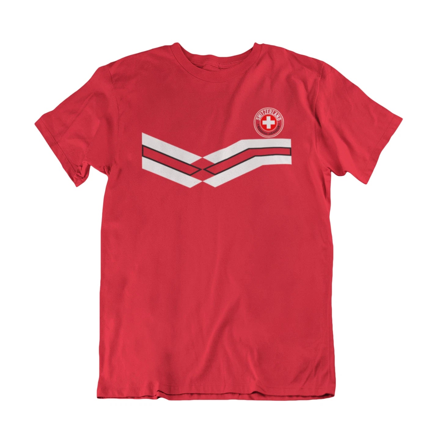 Mens SWITZERLAND Retro Strip Style Football Tee 2026 T-Shirt World Cup Kit FLag