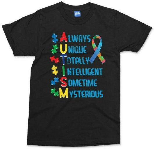 AUTISM Awareness T-shirt - Always Unique Colourful Autistic Children's Kids Gift