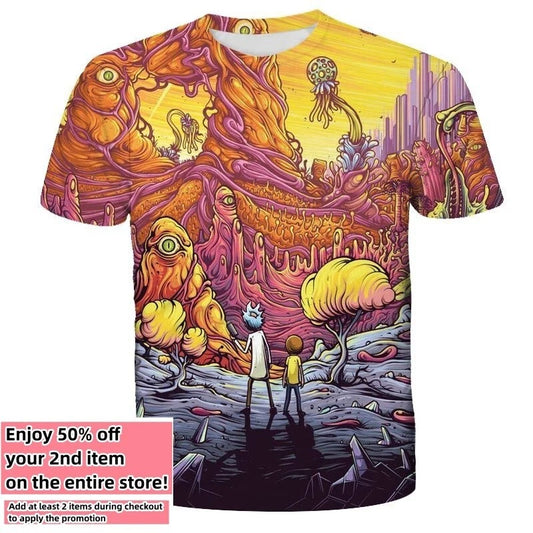 Funny Rick & Morty T-Shirt Double-Sided Unisex Adult Size Large Medium Small