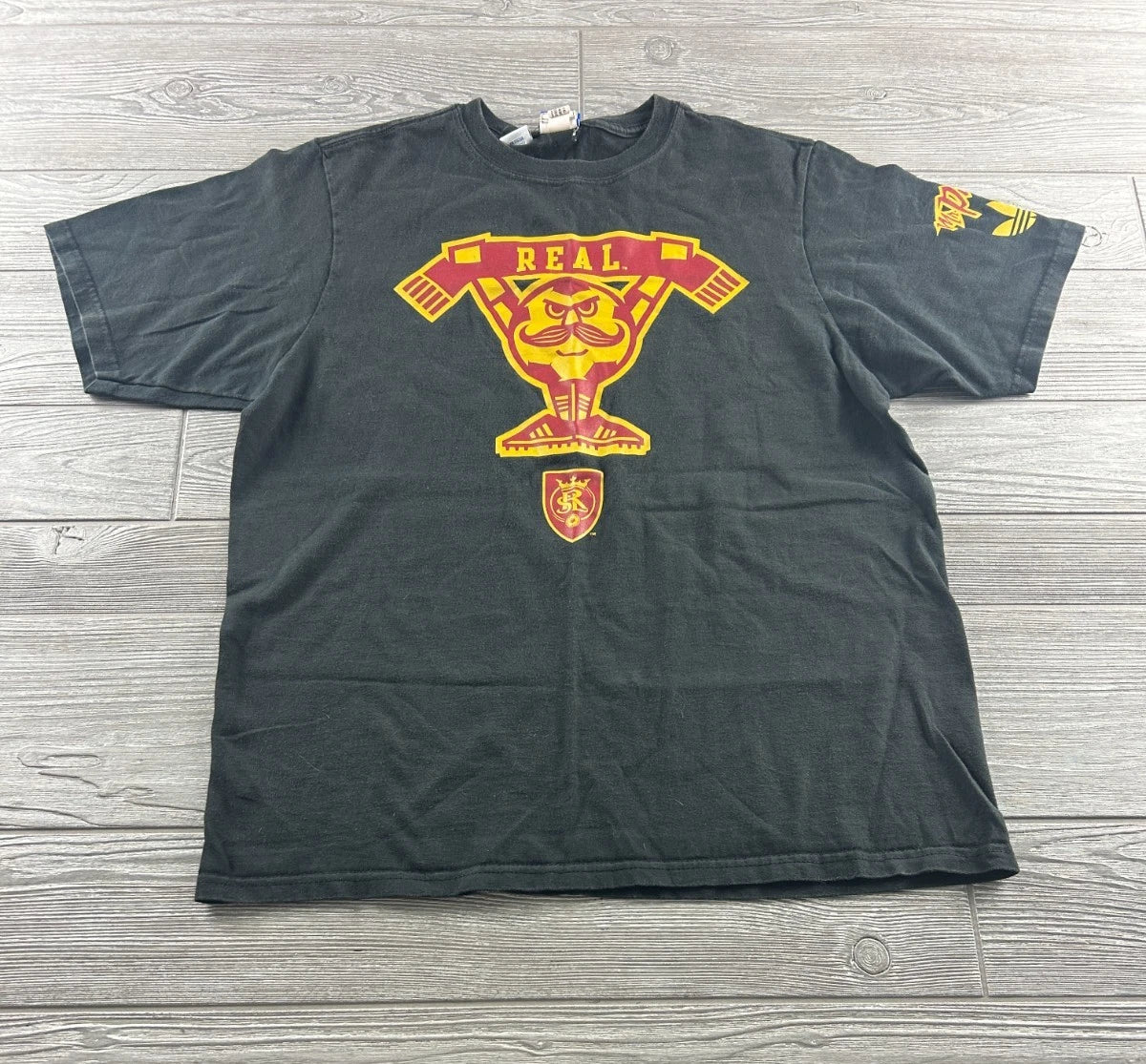 Adidas Real Salt Lake Mr Pitch MLS Soccer Supporters Fan T Shirt Medium Black